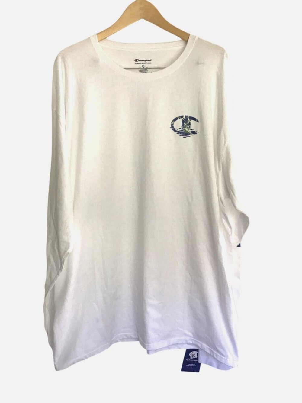 CHAMPION- MENS CREW NECK LIGHT WEIGHT LONG SLEEVE T-SHIRT 2XL -100%COTTON- NWT